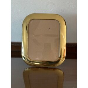 Vintage Solid Brass 8x10 Picture Frame with Rounded Edge Puffy Corners Minimal